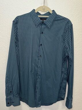 Bonobos Teal and Navy Small-Check Button-Down Shirt